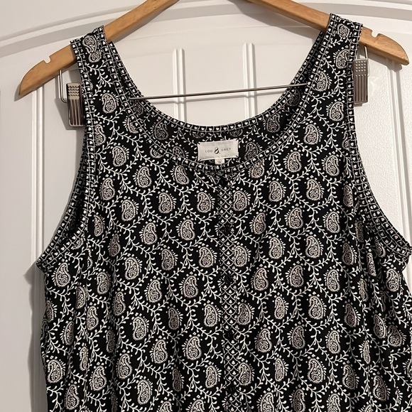 Lou & Grey Paisley Pattern Drawstring Waist Dress Medium - Picture 4 of 9